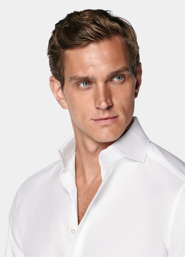 SUITSUPPLY Egyptian Cotton by Albini, Italy White Cutaway Collar Shirt