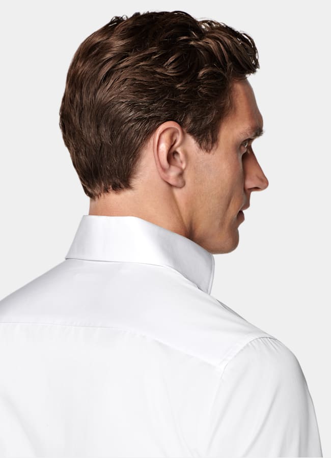 SUITSUPPLY Egyptian Cotton by Thomas Mason, Italy White Widespread Collar Shirt