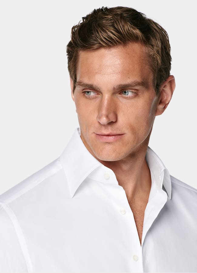 SUITSUPPLY Egyptian Cotton by Albini, Italy White Classic Collar Shirt
