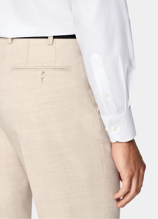 SUITSUPPLY Egyptian Cotton by Albini, Italy White Classic Collar Shirt