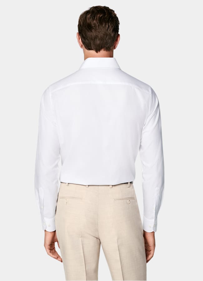 SUITSUPPLY Egyptian Cotton by Albini, Italy White Classic Collar Shirt
