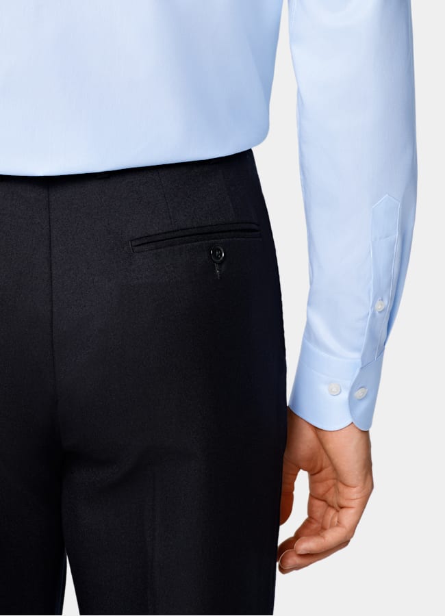 SUITSUPPLY Algod&oacute;n egipcio de Albini, Italia Camisa con cuello cl&aacute;sico azul claro