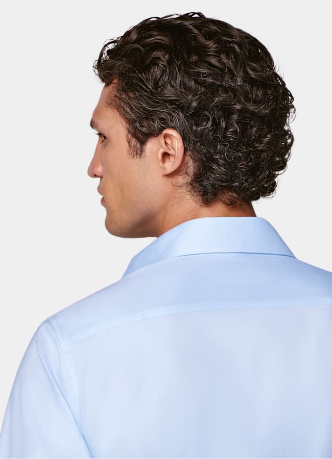 SUITSUPPLY Algod&oacute;n egipcio de Albini, Italia Camisa con cuello cl&aacute;sico azul claro