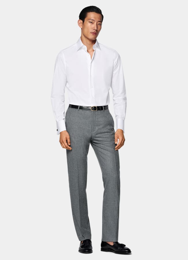 SUITSUPPLY Ägyptische Baumwolle von Thomas Mason, Italien Weißes Hemd mit klassischem Kragen