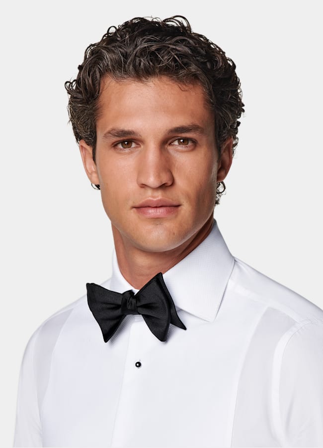 SUITSUPPLY Algodón egipcio de Testa 1919 Srl, Italia Camisa de esmoquin blanca piqué corte Tailored