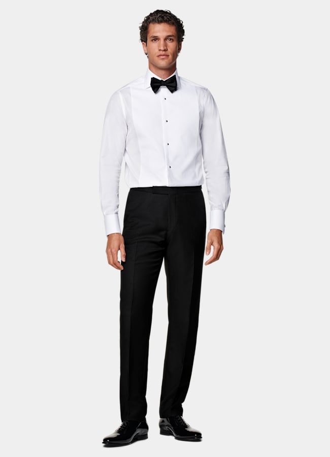 SUITSUPPLY Algodón egipcio de Testa 1919 Srl, Italia Camisa de esmoquin blanca piqué corte Tailored