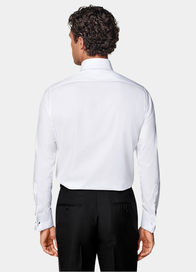 SUITSUPPLY Algodón egipcio de Testa 1919 Srl, Italia Camisa de esmoquin blanca piqué corte Tailored