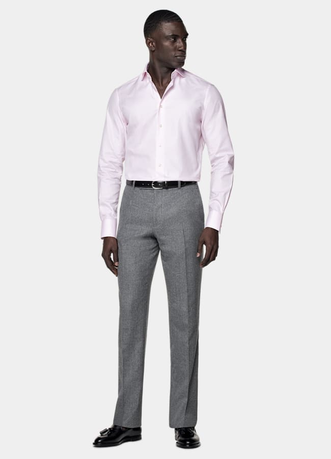 SUITSUPPLY Egyptian Cotton by Albini, Italy Pink Cutaway Collar Shirt