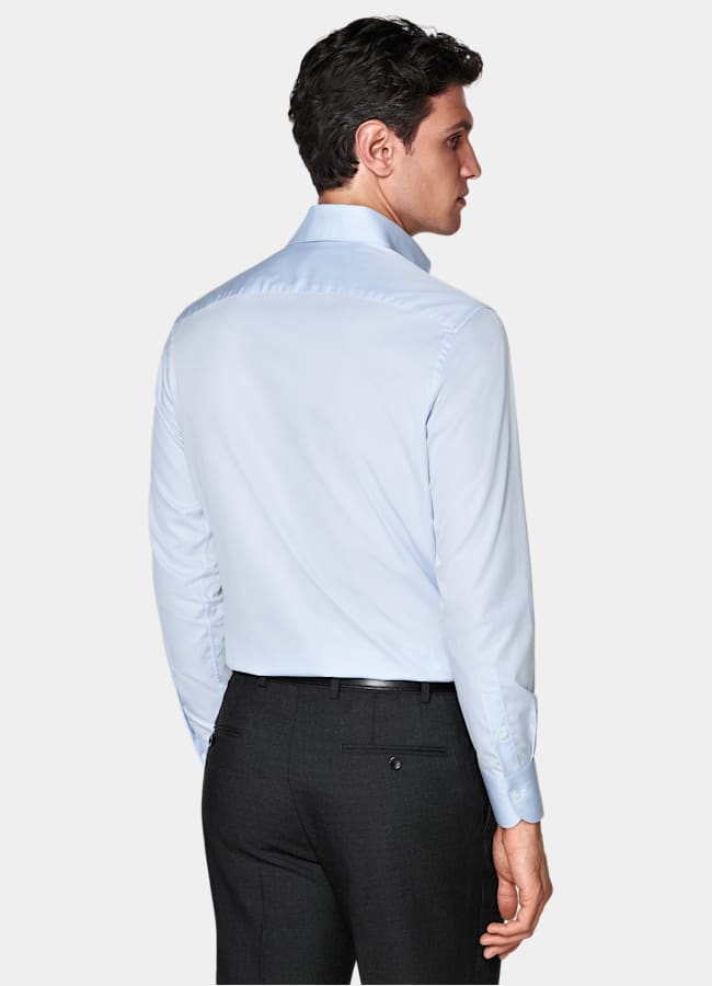 SUITSUPPLY Egyptian Cotton by Thomas Mason, Italy Light Blue Widespread Collar Shirt