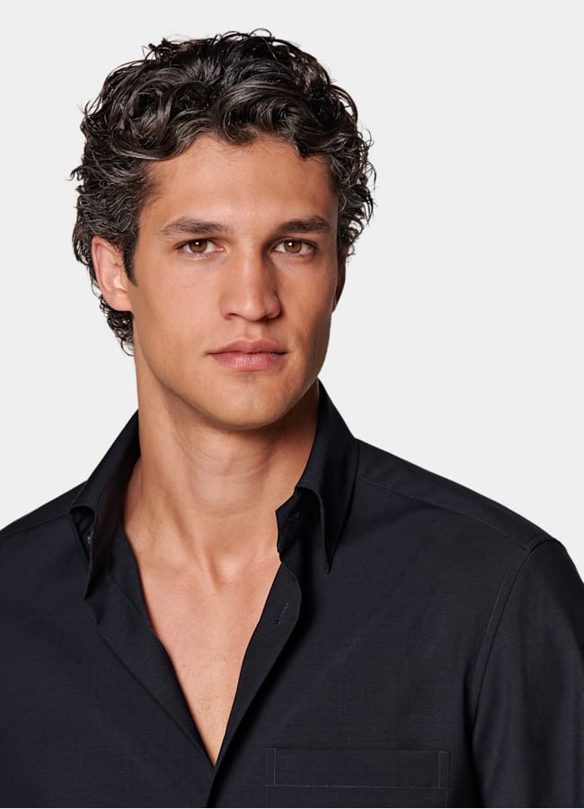 SUITSUPPLY Pure Wool by Reda, Italy Navy Wool Shirt