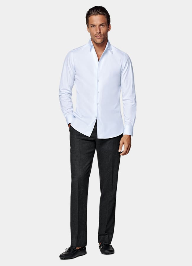 SUITSUPPLY Egyptian Cotton by Testa 1919 Srl, Italy Light Blue Classic Collar Shirt