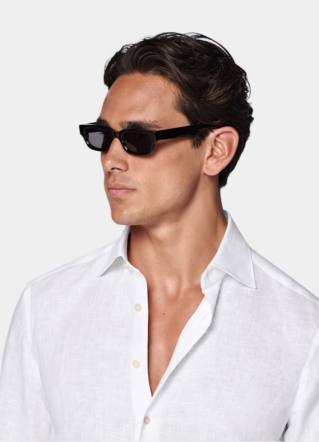SUITSUPPLY Pure Linen by Albini, Italy White Linen Shirt