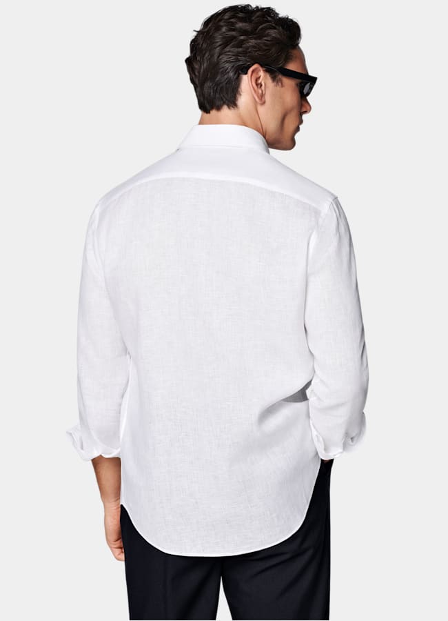 SUITSUPPLY Pure Linen by Albini, Italy White Linen Shirt