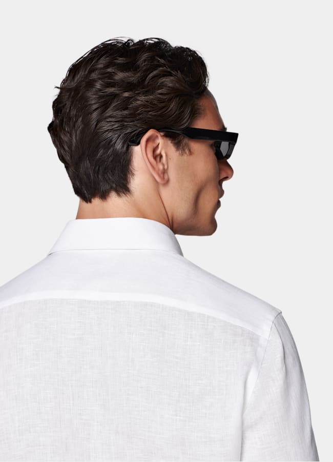 SUITSUPPLY Pure Linen by Albini, Italy White Linen Shirt