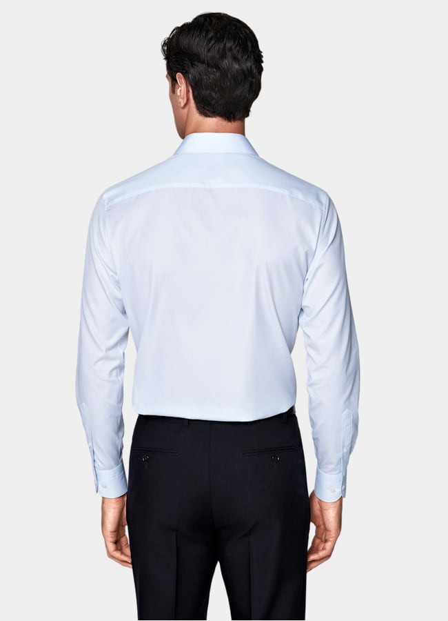 SUITSUPPLY Ägyptische Baumwolle von Testa 1919 Srl, Italien Leinenhemd hellblau mit klassischem Kragen