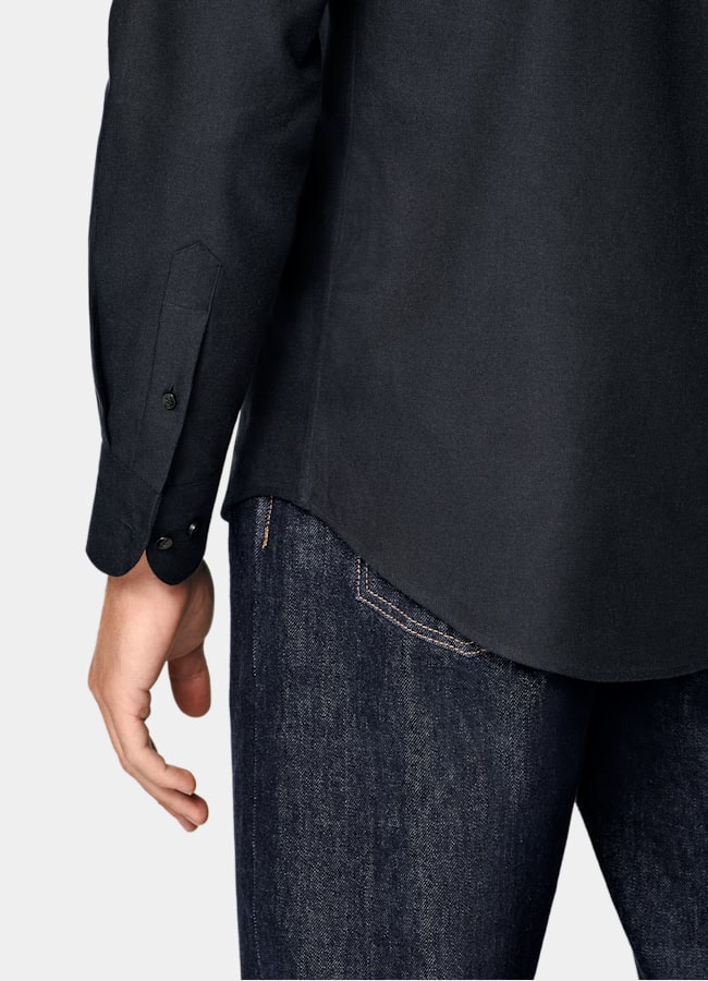 SUITSUPPLY Ägyptischer Baumwolle-Flanell von Beste, Italien Marineblaue Baumwolle Flanellhemd