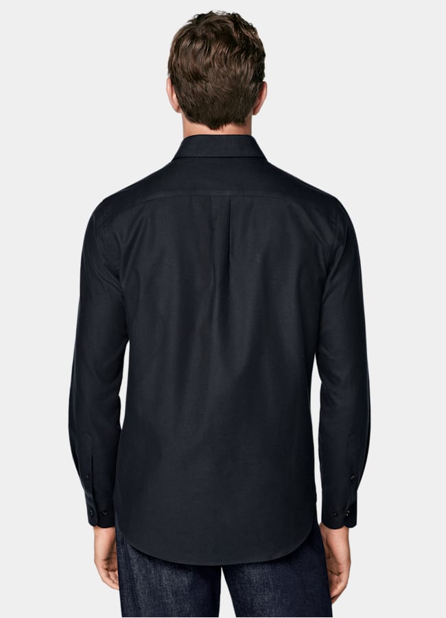 SUITSUPPLY Ägyptischer Baumwolle-Flanell von Beste, Italien Marineblaue Baumwolle Flanellhemd