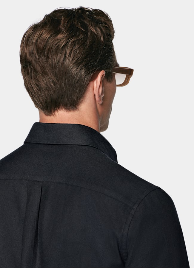 SUITSUPPLY Ägyptischer Baumwolle-Flanell von Beste, Italien Marineblaue Baumwolle Flanellhemd