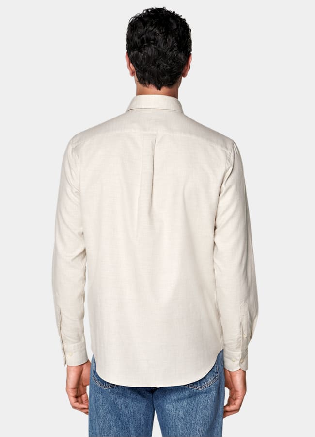 SUITSUPPLY Egyptian Cotton Flannel by Beste, Italy Sand Cotton Flannel Shirt