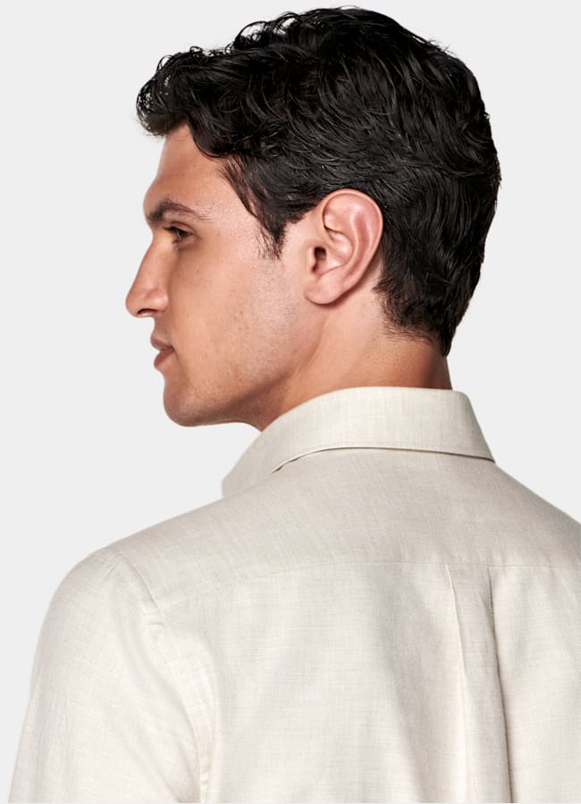 SUITSUPPLY Egyptian Cotton Flannel by Beste, Italy Sand Cotton Flannel Shirt