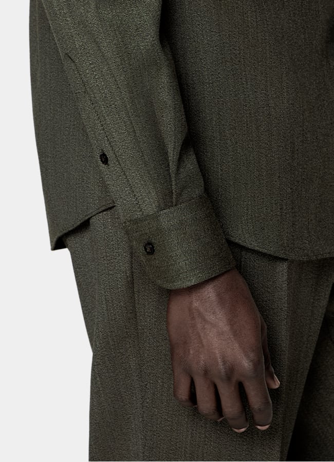 SUITSUPPLY Pure Wool by Vitale Barberis Canonico, Italy Green Wool Overshirt