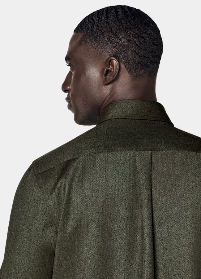 SUITSUPPLY Pure Wool by Vitale Barberis Canonico, Italy Green Wool Overshirt