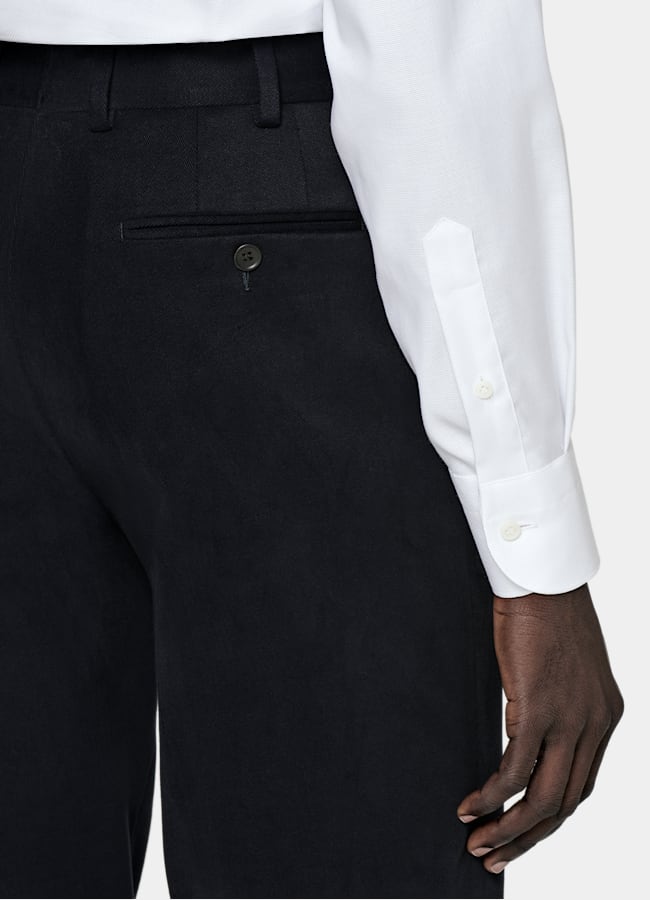 SUITSUPPLY Wrinkle-Free Pima Cotton by Weba, Switzerland White Widespread Collar Shirt