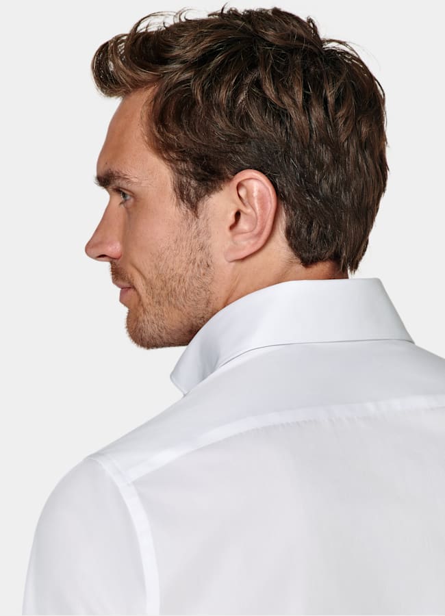 SUITSUPPLY Egyptian Cotton by Thomas Mason, Italy White Widespread Collar Shirt