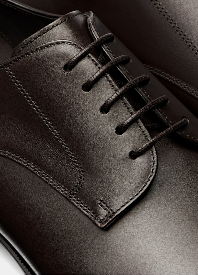 SUITSUPPLY Italian Calf Leather Brown Derby