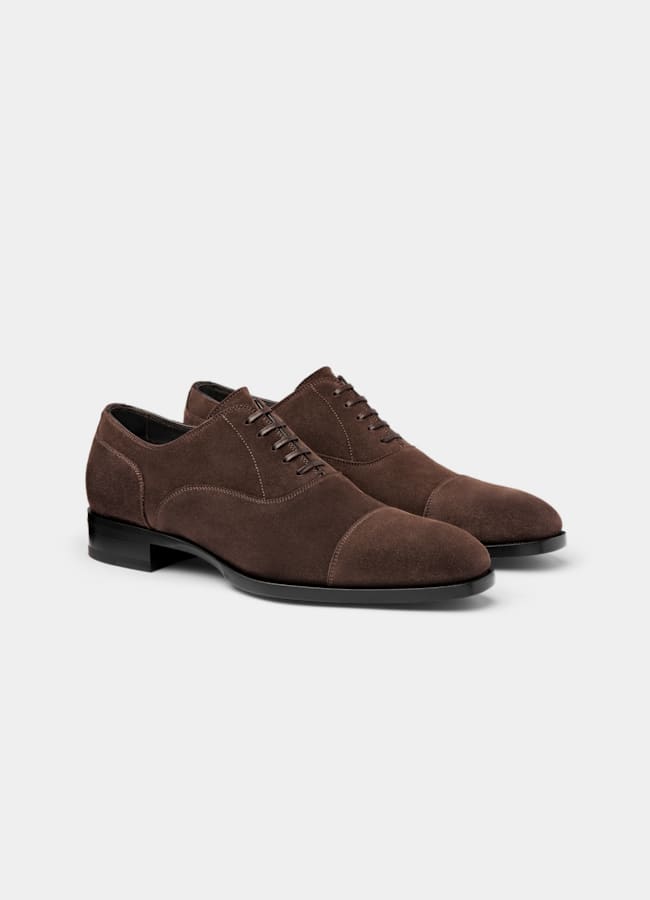 SUITSUPPLY Italian Calf Suede Brown Oxford