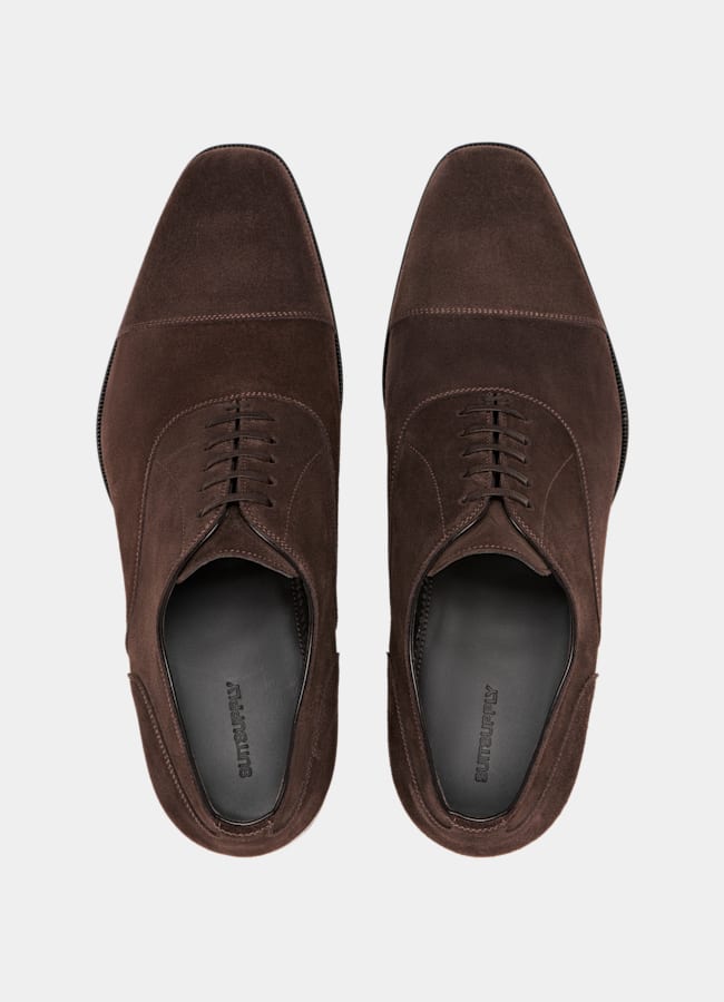 SUITSUPPLY Italian Calf Suede Brown Oxford