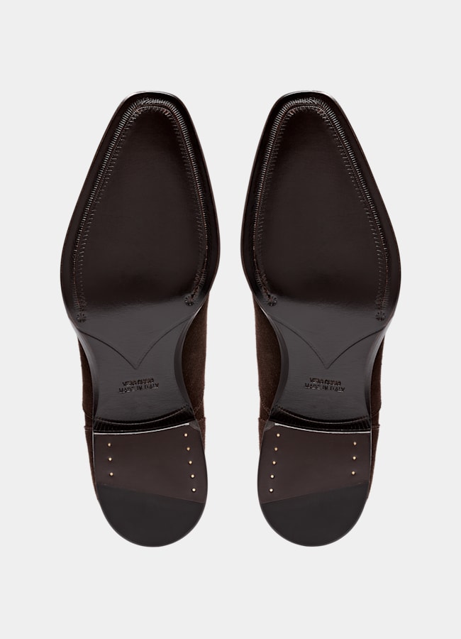 SUITSUPPLY Italian Calf Suede Brown Oxford