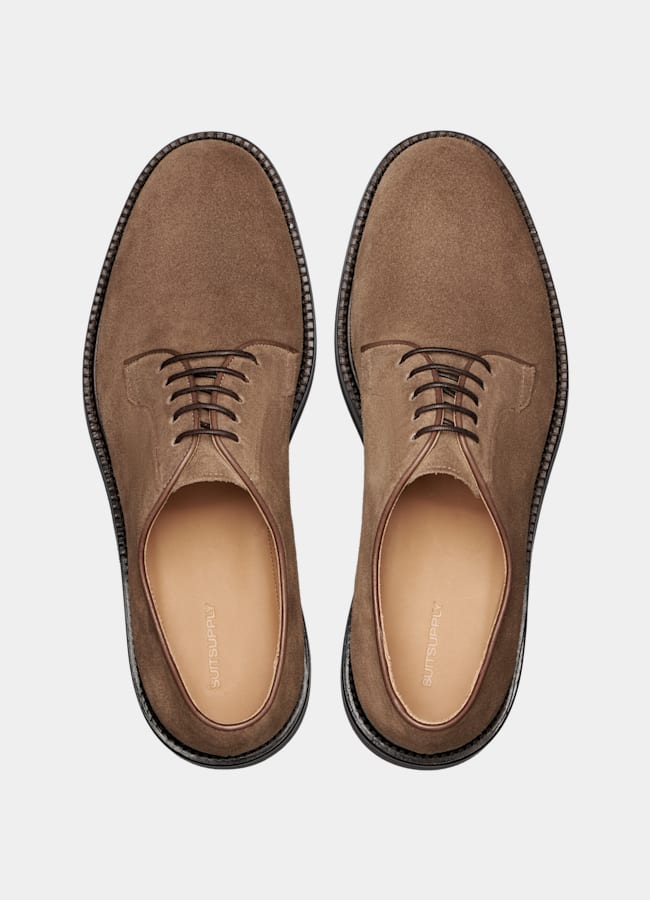 SUITSUPPLY Italienisches Kalbvelours Derby hellbraun