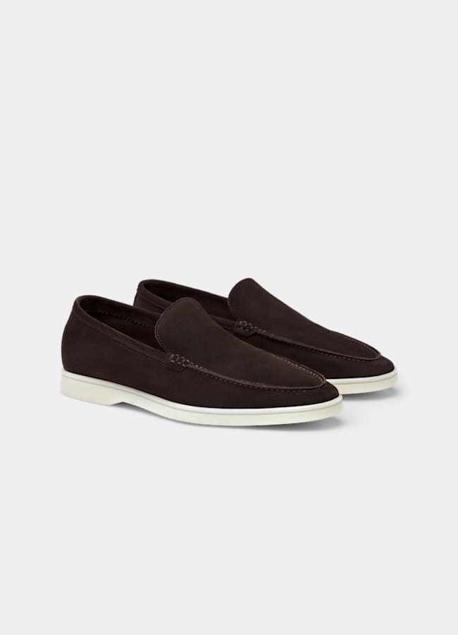 SUITSUPPLY Italian Calf Suede Dark Brown Slip-On
