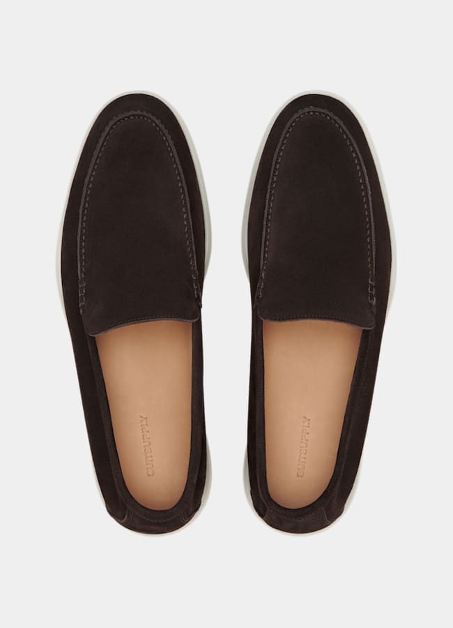 SUITSUPPLY Italian Calf Suede Dark Brown Slip-On