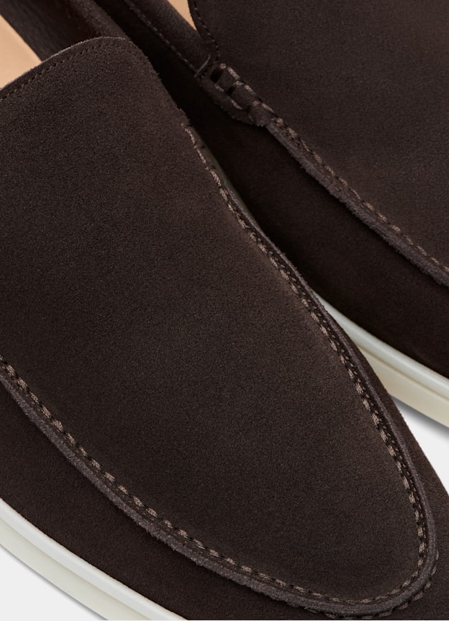 SUITSUPPLY Italian Calf Suede Dark Brown Slip-On