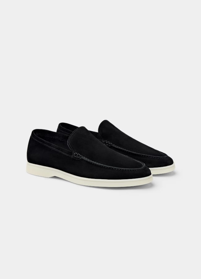SUITSUPPLY Italian Calf Suede Black Slip-On
