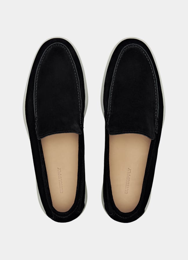 SUITSUPPLY Italian Calf Suede Black Slip-On
