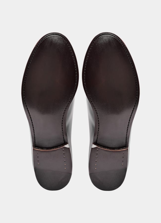 SUITSUPPLY Włoska skóra cielęca Mokasyny penny loafers czarne