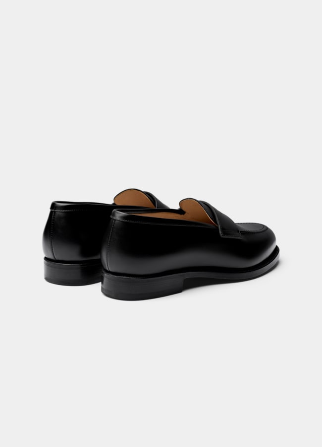 SUITSUPPLY Włoska skóra cielęca Mokasyny penny loafers czarne