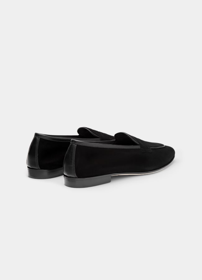 SUITSUPPLY Italian Calf Suede Black Loafer