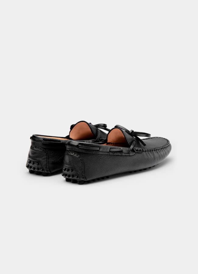 SUITSUPPLY Italian Calf Leather Black Driving Moccasins