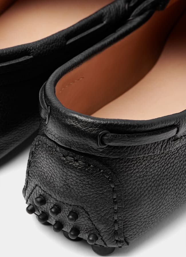SUITSUPPLY Italian Calf Leather Black Driving Moccasins
