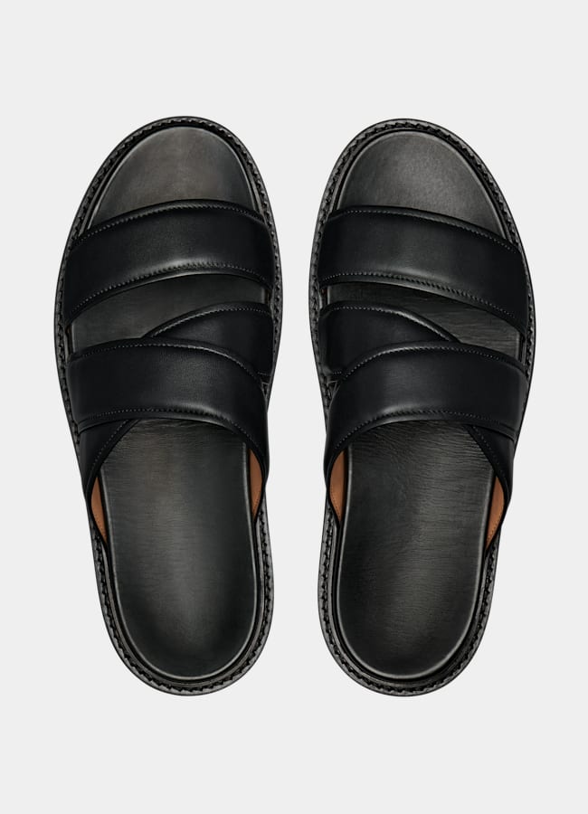 SUITSUPPLY Italian Calf Leather Black Slipper