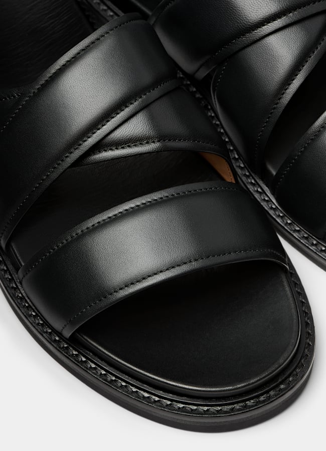 SUITSUPPLY Italian Calf Leather Black Slipper