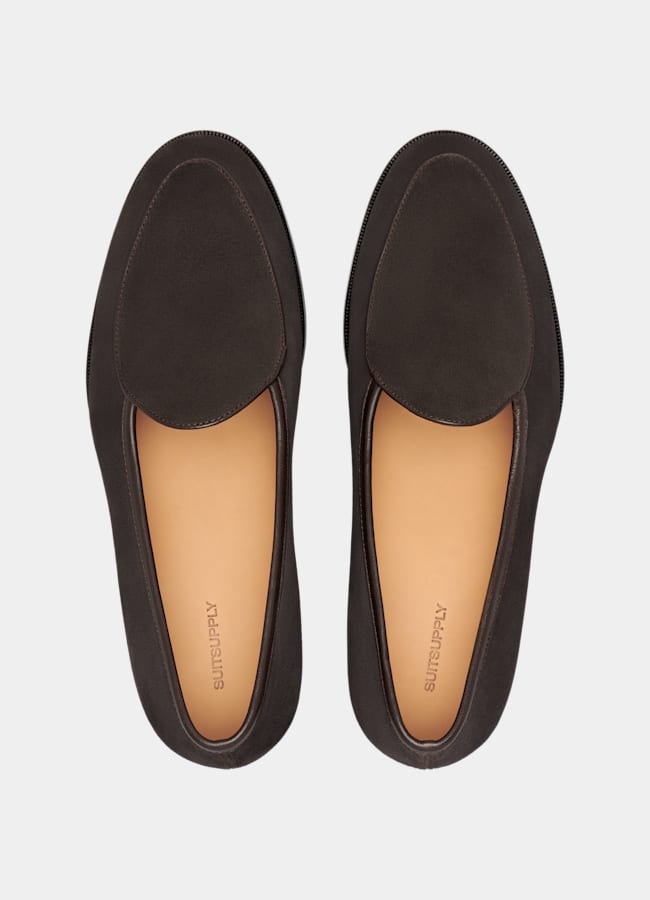 SUITSUPPLY Italian Grained Calf Leather Dark Brown Loafer