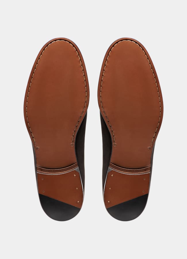 SUITSUPPLY Italian Grained Calf Leather Dark Brown Loafer