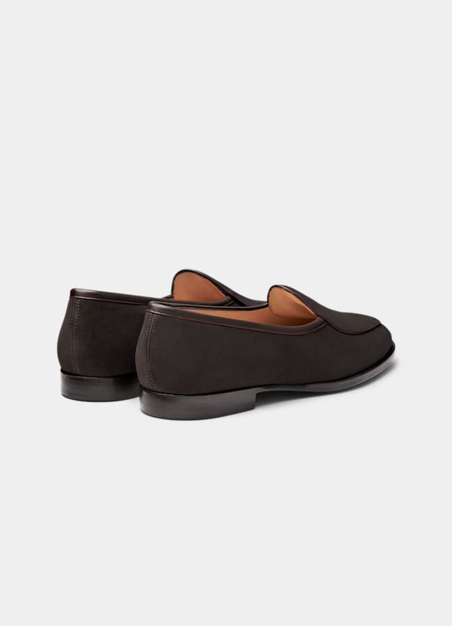 SUITSUPPLY Italian Grained Calf Leather Dark Brown Loafer