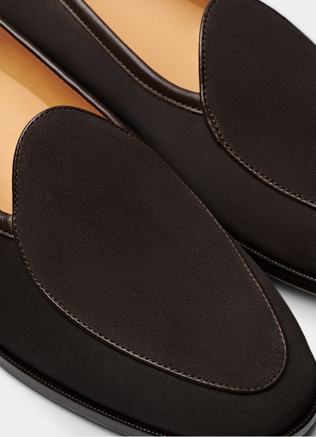 SUITSUPPLY Italian Grained Calf Leather Dark Brown Loafer