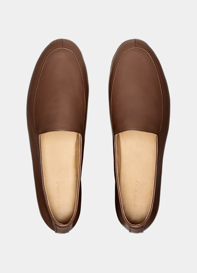 SUITSUPPLY Italian Calf Leather Brown Loafer
